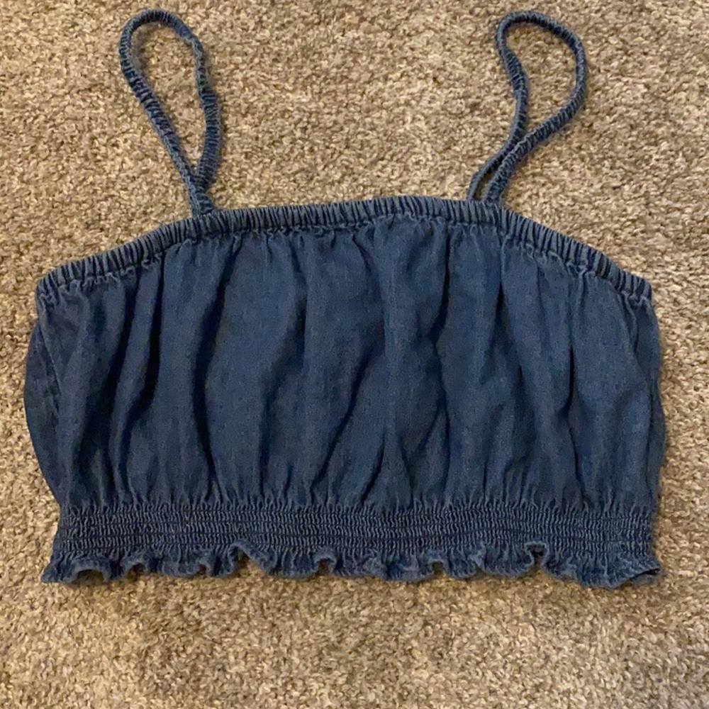 Denim crop top, small, American Eagle